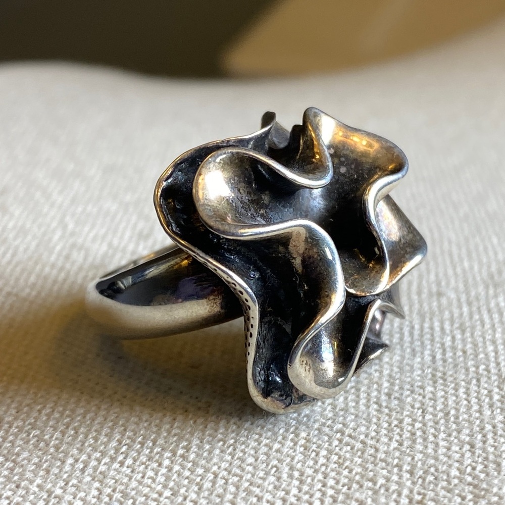 SILPADA 925 Sterling Silver Vintage Modernist Oxidized Ring Size 6
